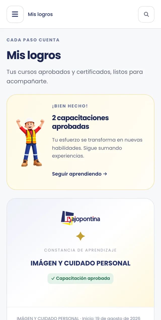 Mis logros con certificados
